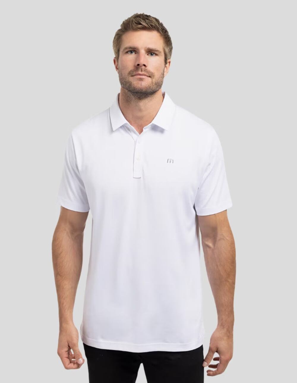 TRAVIS MATHEW Men's The Zinna Polo Shirt Large White Short Sleeve NWT